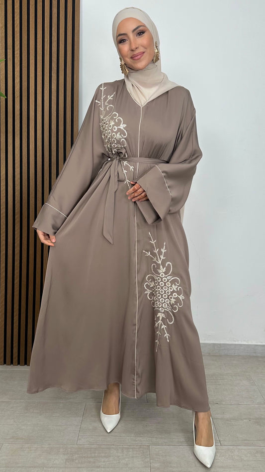 Brown bicolour abaya