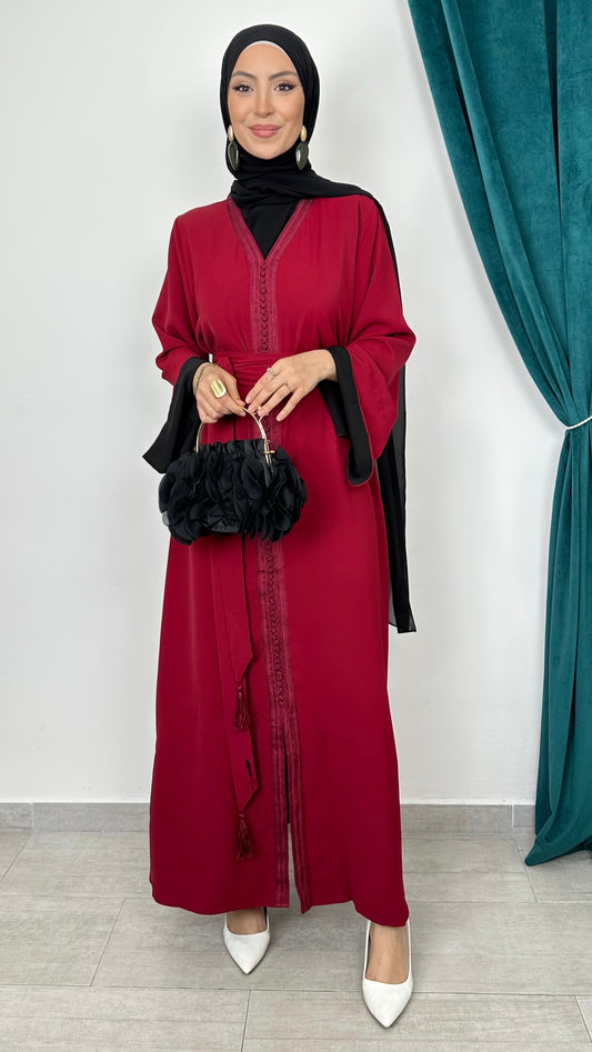 Majestic Kaftan Bordeaux&Black
