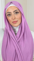 Load image into Gallery viewer, Hijab Jersey Orchidea-orlo FlatlockHijab, chador, velo, turbante, foulard, copricapo, musulmano, islamico, sciarpa, 
