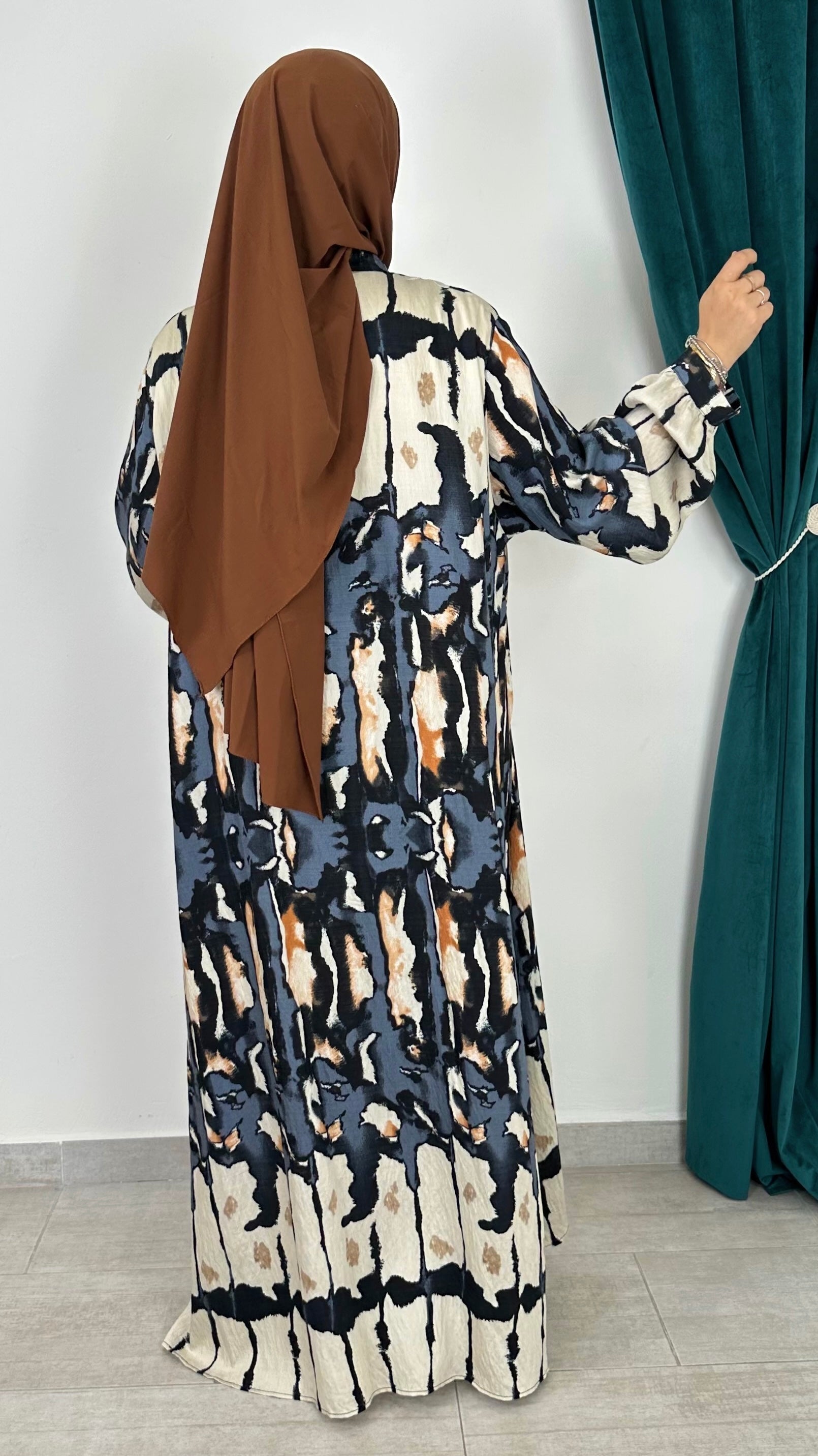 Vestito lungo con Stampa Astratta