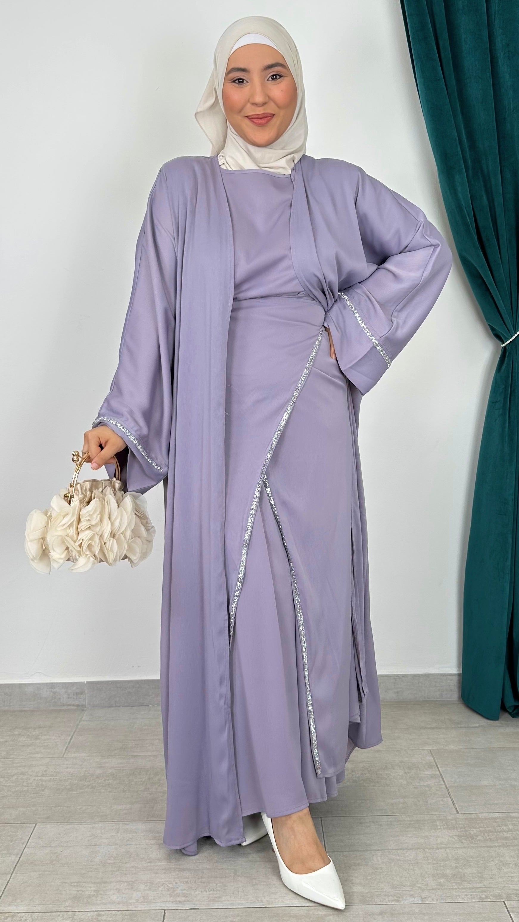 Abaya incrociata due pezzi