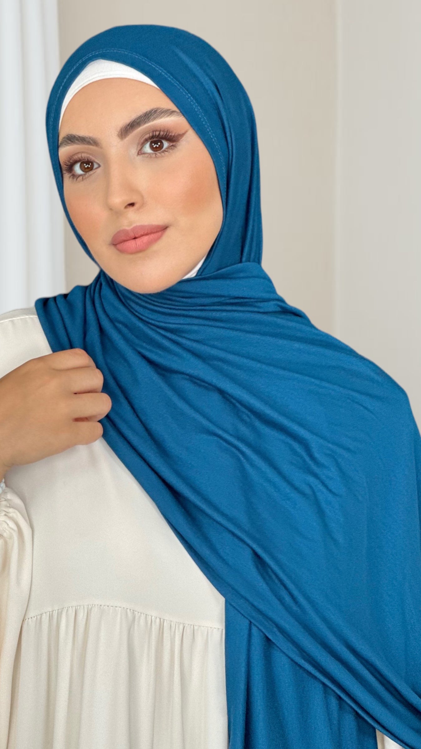 Hijab Jersey CianoHijab, chador, velo, turbante, foulard, copricapo, musulmano, islamico, sciarpa, 