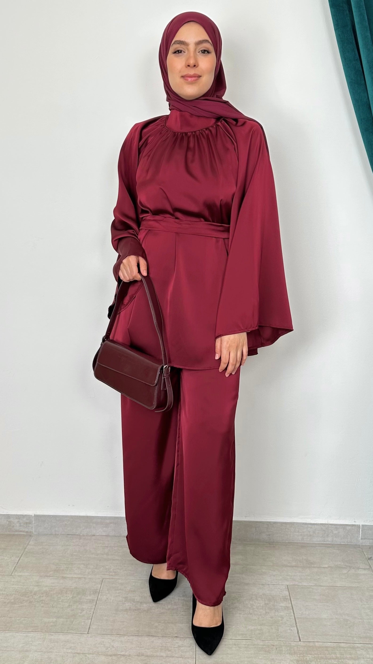 Coordinato Setiné Bordeaux - Hijab Paradise 