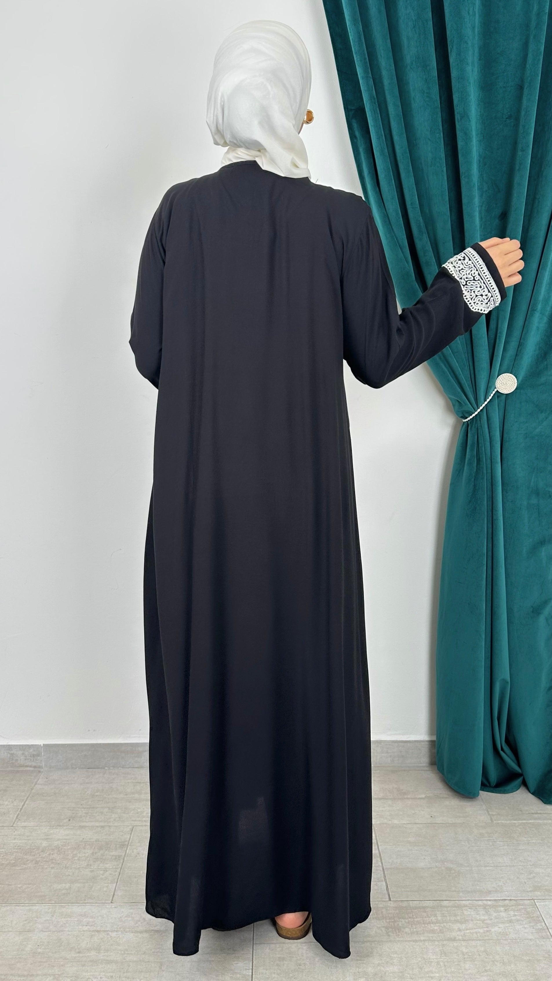 Gandora maniche lunghe ricami - Noir