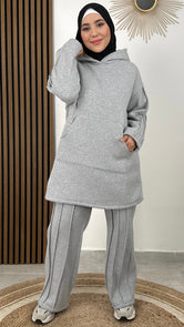 Tuta Felpa padded - Hijab Paradise - pantalone con le righe - tasca  - cappuccio - completo per sport - hijab - donna  musulmama - modest dress