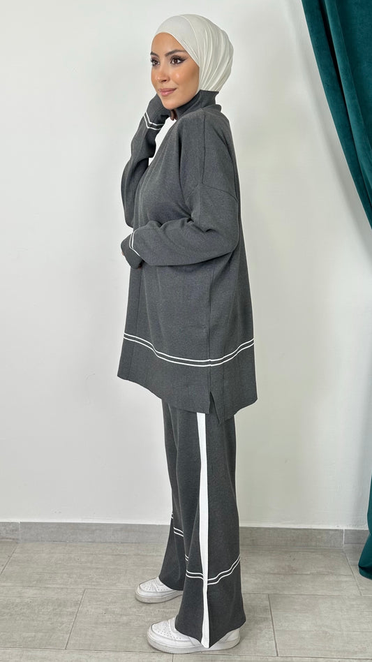 Urban Line Set – Completo in Maglia con Dettagli a Contrasto