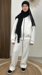 Completo zip - hijab paradise - zip frontale - completo a felpa - tuta - ragazza - donna musulmana - scarpe da ginnastica
