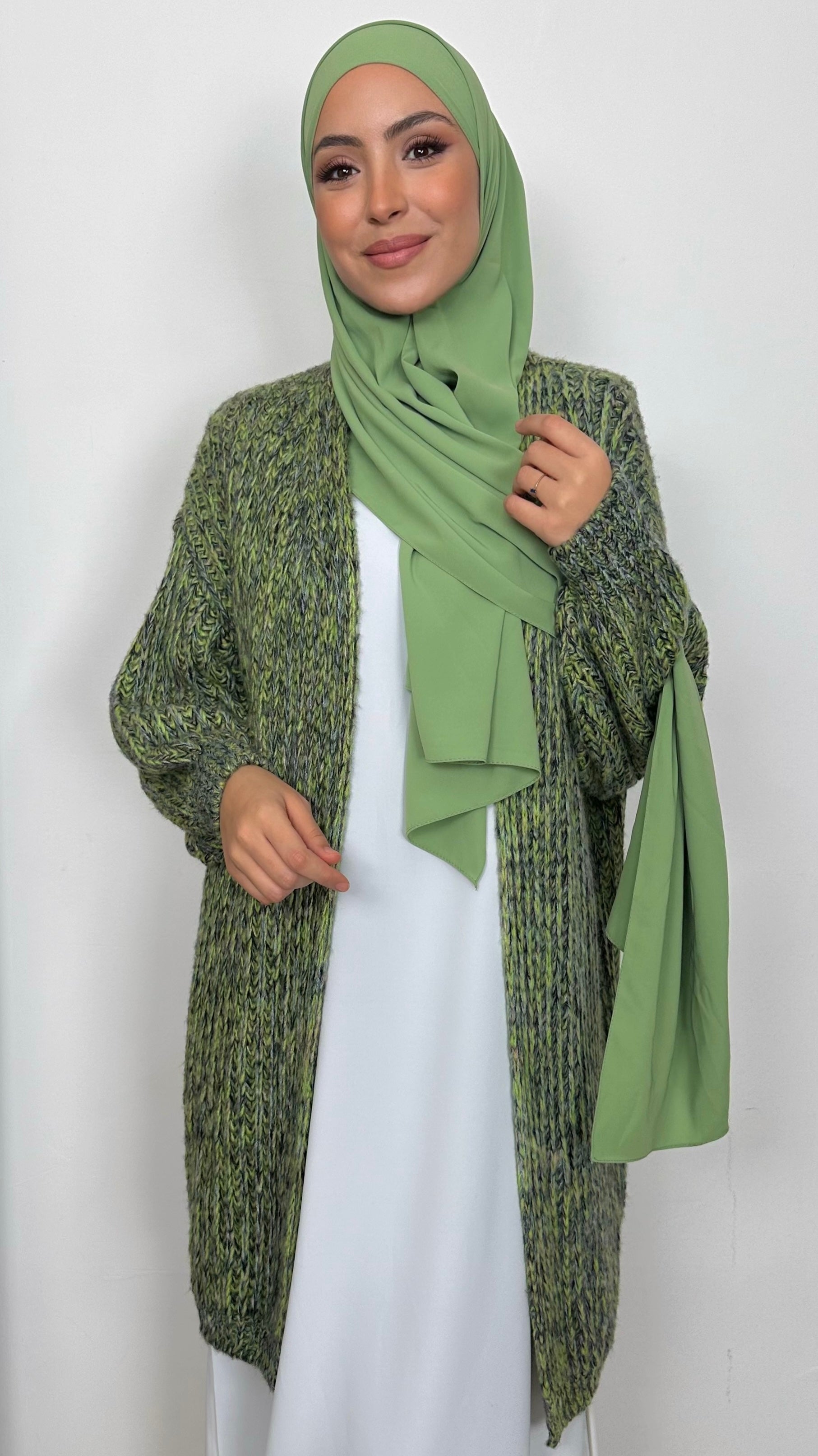 Cardigan Manica a Palloncino Green