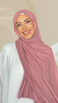 Cargar la imagen en la vista de la galería, Hijab Jersey Rosa -orlo Flatlock
