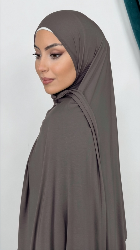 Soft Motion Jersey Ghiaia Scuro - Hijab Paradise 