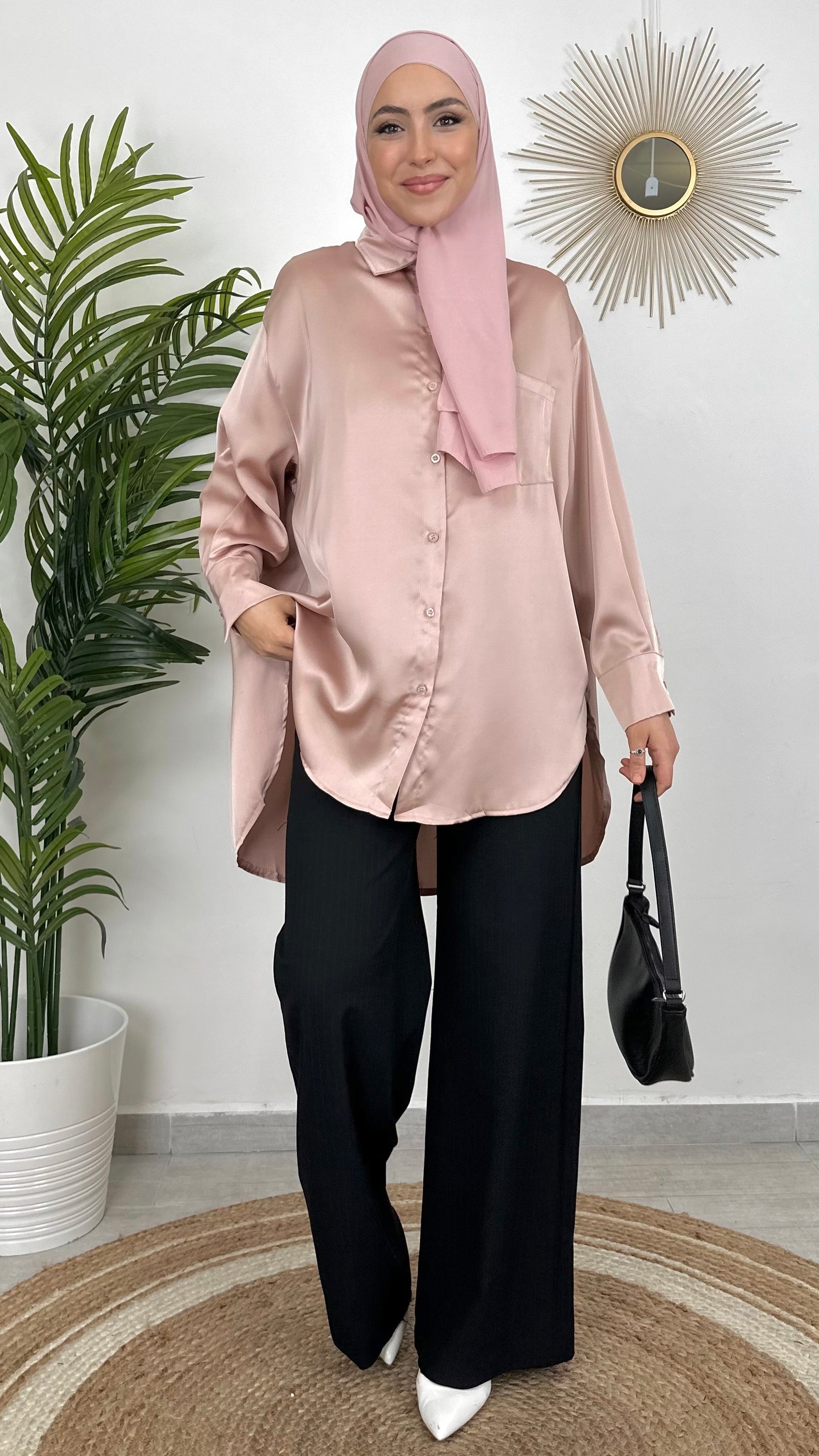 Camicia Soft Satinato rosa