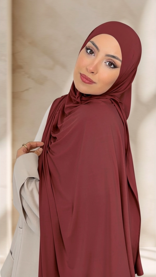 Bamboo Hijab Rosso Borgogna