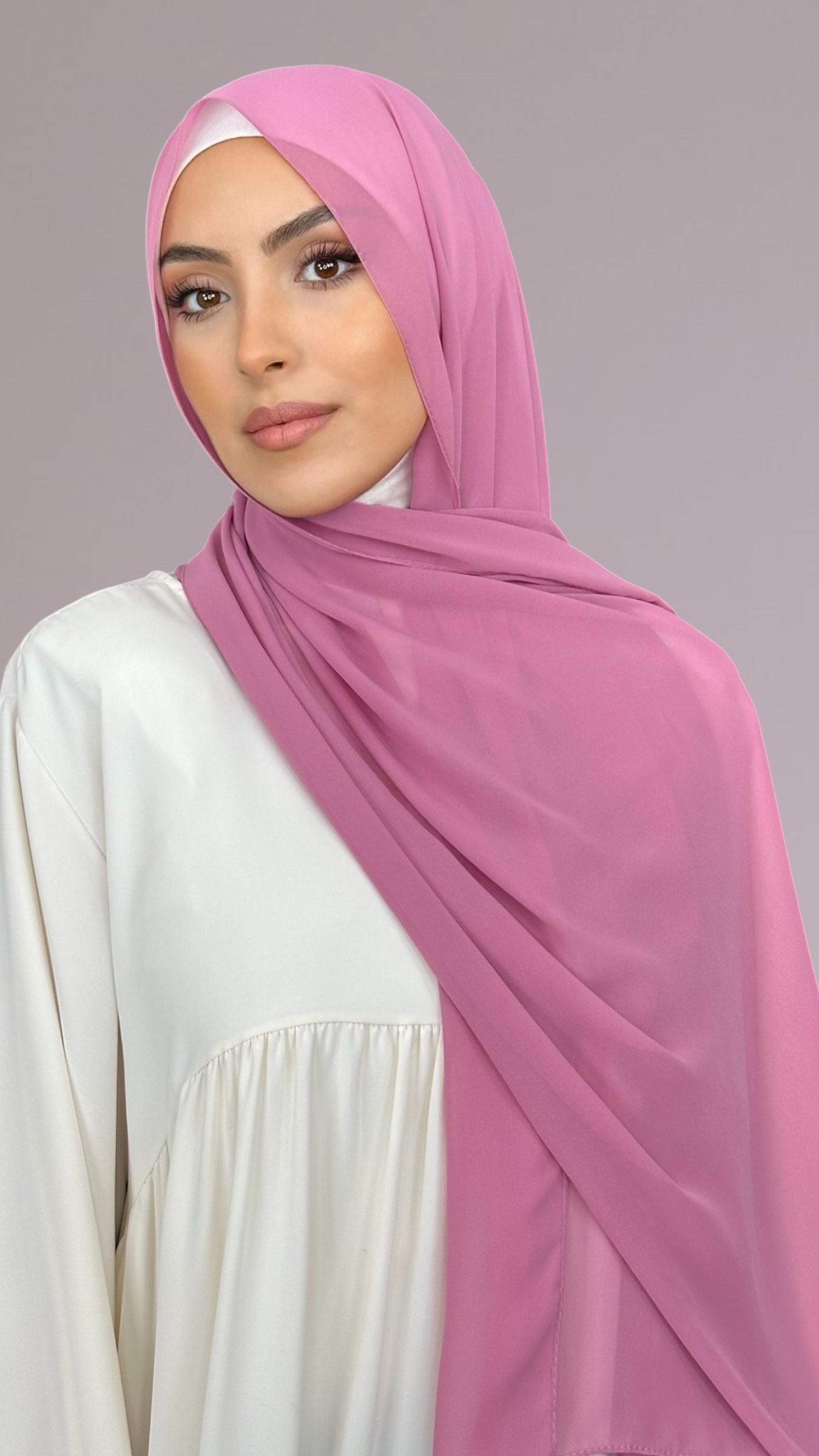 Hijab Chiffon Crepe Lampone