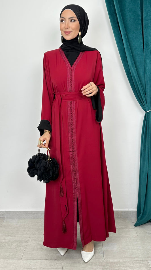Majestic Kaftan Bordeaux&Black