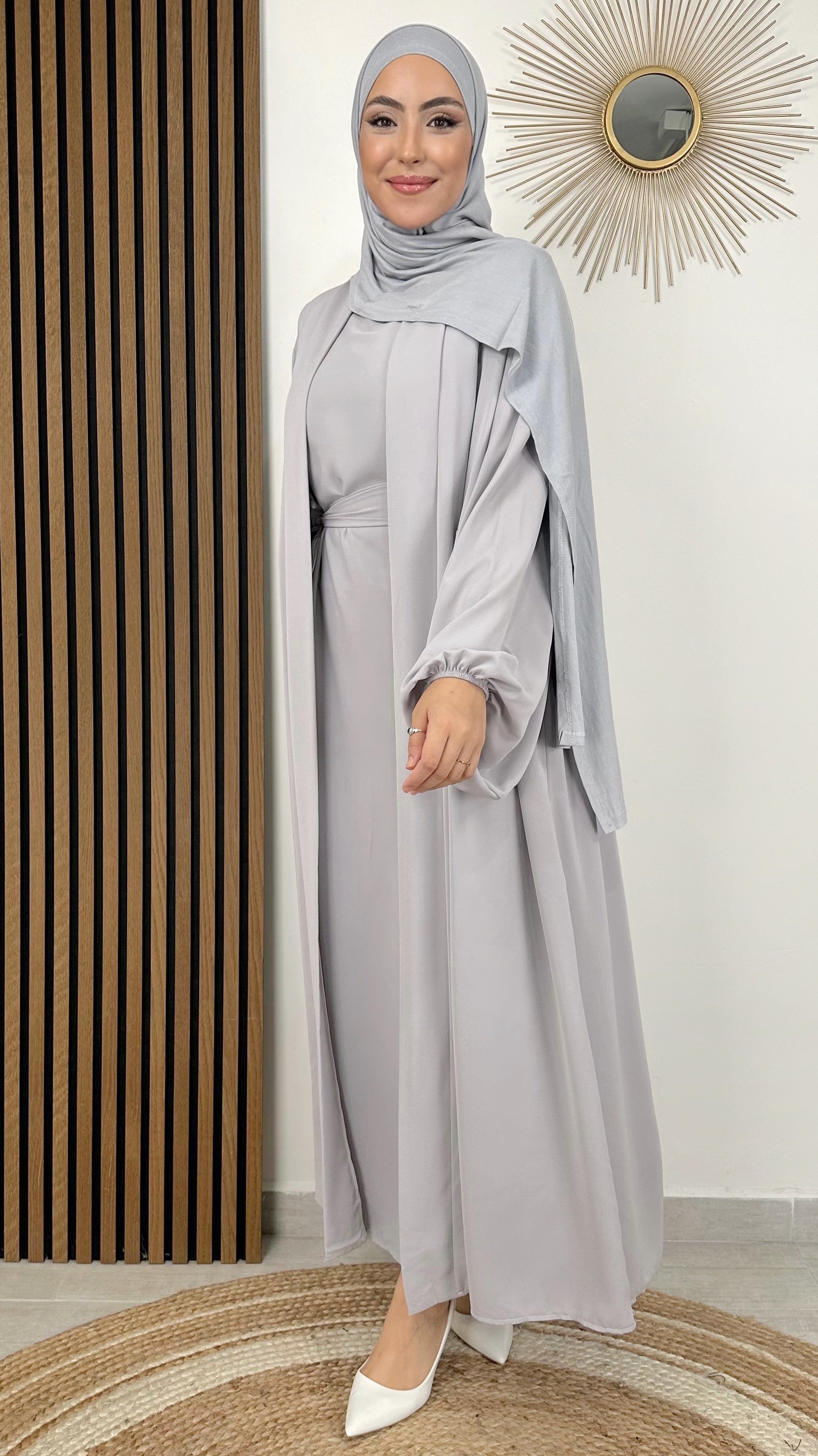 Abaya, 2 pezzi, cintura in vita, elegante, Hijab Paradise
