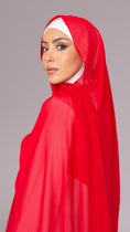 Load image into Gallery viewer, Red Crepe Chiffon Hijab
