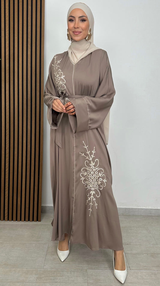 Brown bicolour abaya