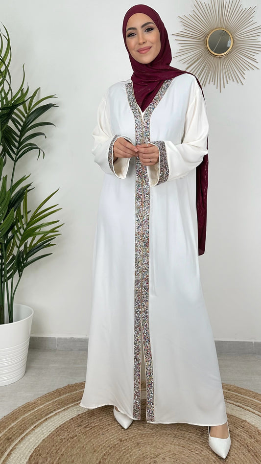 Caftan, oversize, caftan largo, particolarità sulle maniche  e sul davanti, donna musulmana, Hijab, Hijab Paradise , vestito arabo