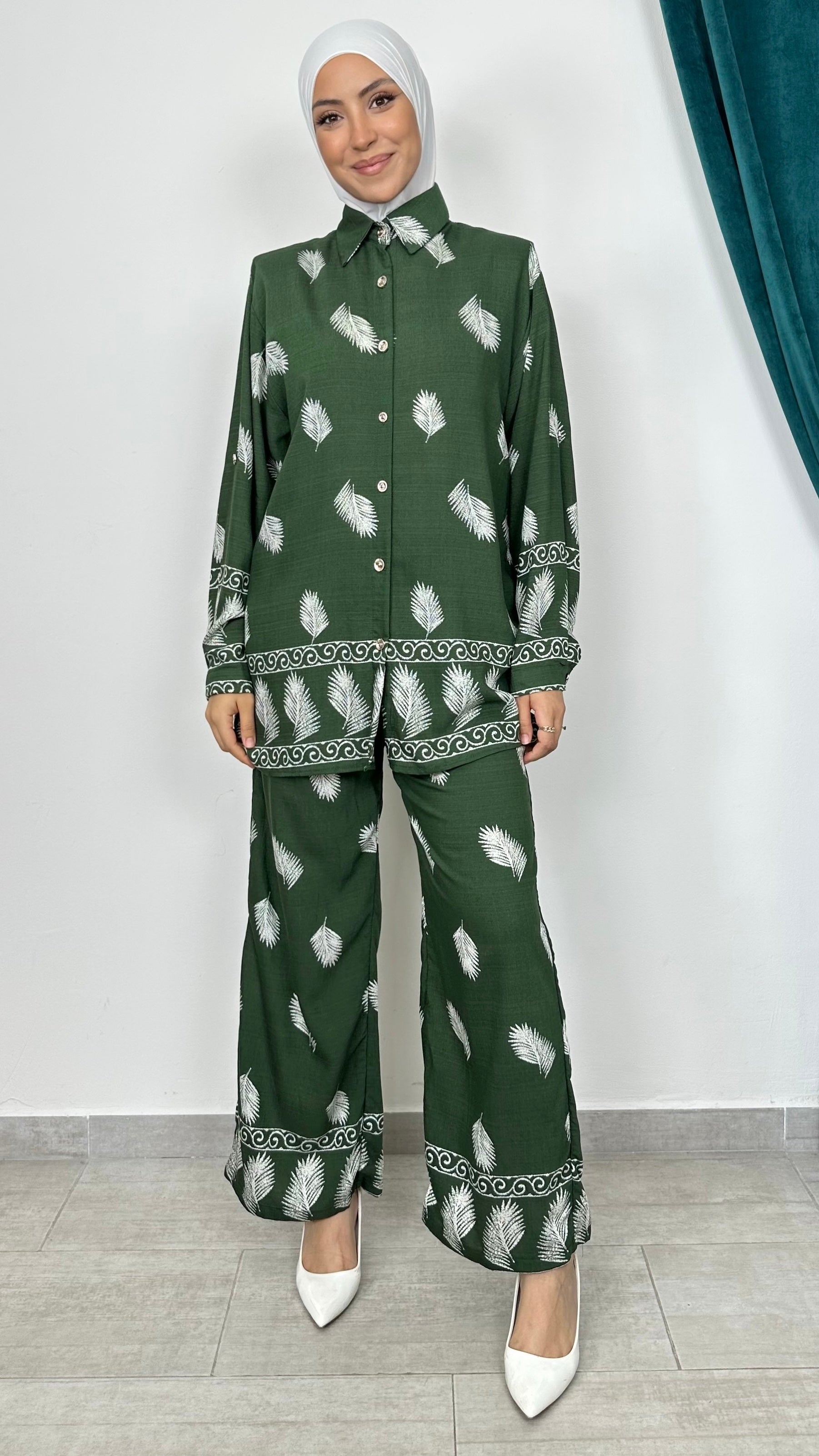 Coastal Palm Set Verde Militare
