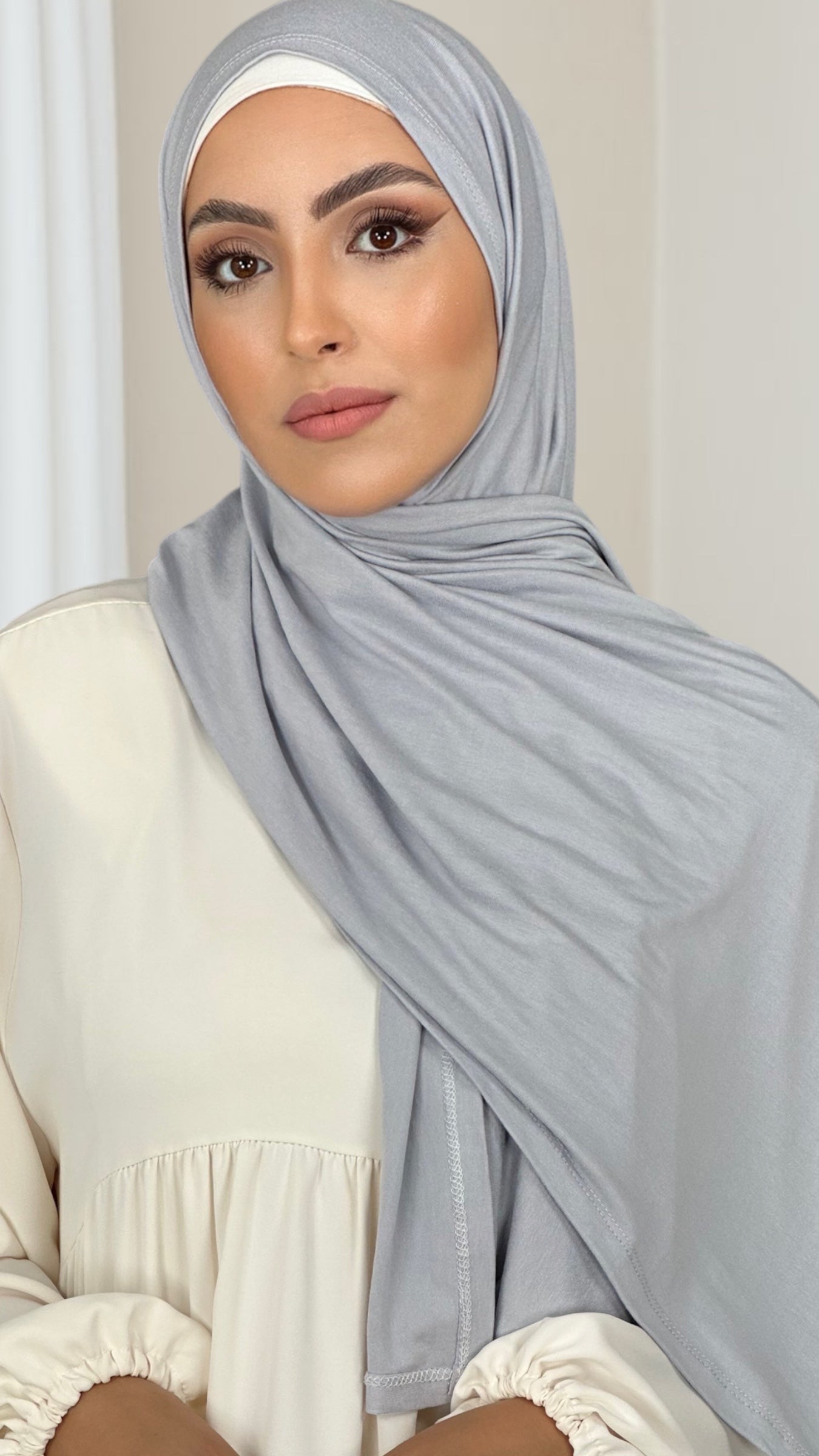 Hijab Jersey Grigio ChiaroHijab, chador, velo, turbante, foulard, copricapo, musulmano, islamico, sciarpa, 