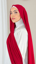 Load image into Gallery viewer, Hijab Jersey rosso bordeaux -orlo Flatlock - Hijab Paradise 
