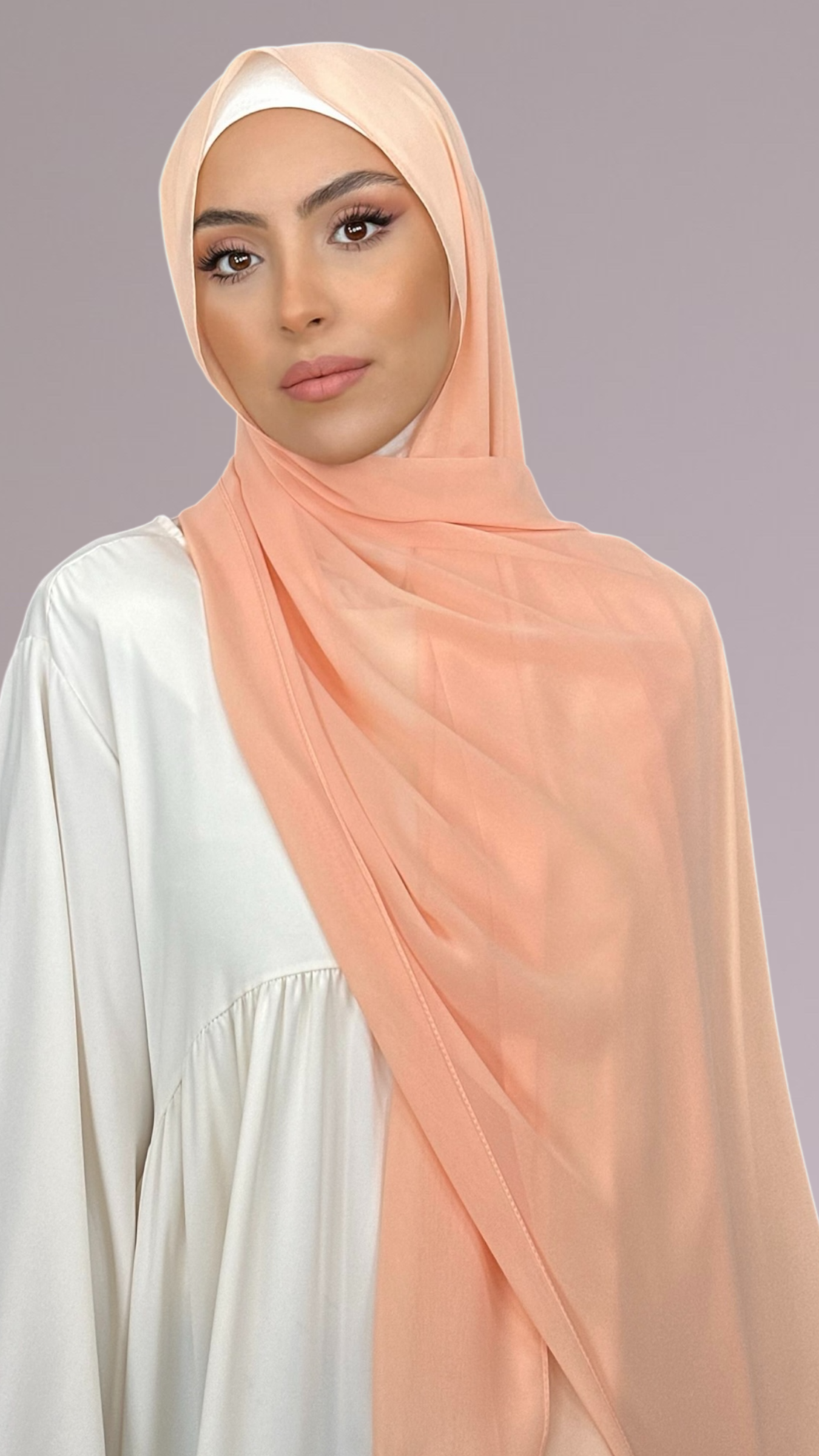 Hijab Chiffon Crepe Pesca