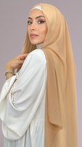 Carica l'immagine nel visualizzatore della galleria, Hijab Chiffon Crepe Sabbia dorata
