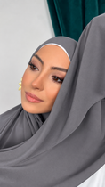 Cargar la imagen en la vista de la galería, Premium Slim Hijab Grigio scuro
