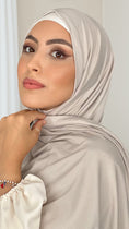 Cargar la imagen en la vista de la galería, Hijab Jersey Beige PerlatoHijab, chador, velo, turbante, foulard, copricapo, musulmano, islamico, sciarpa, 
