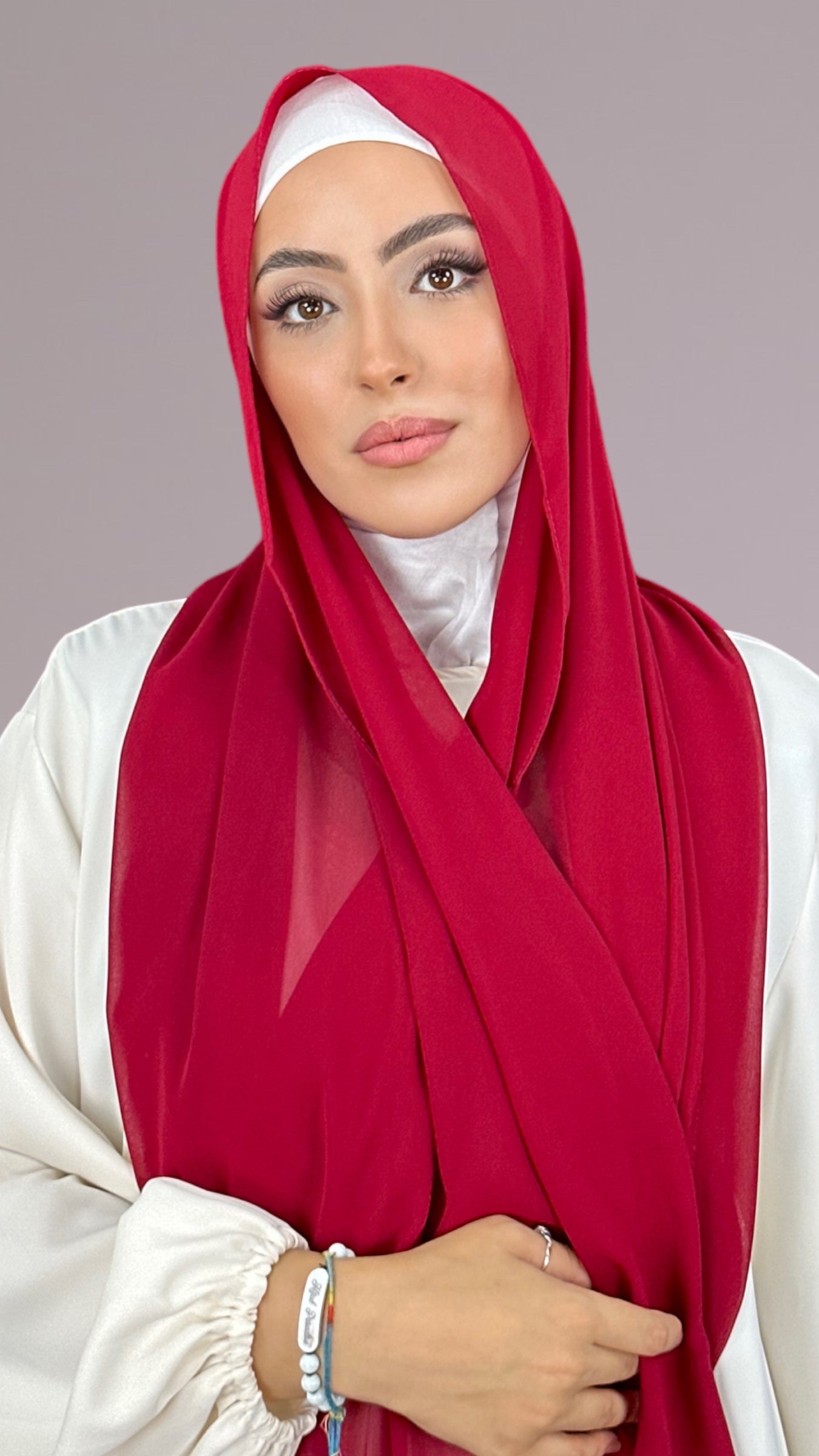 Hijab Chiffon Crepe bordeaux - Hijab Paradise Hijab, chador, velo, turbante, foulard, copricapo, musulmano, islamico, sciarpa,  trasparente, chiffon crepe
