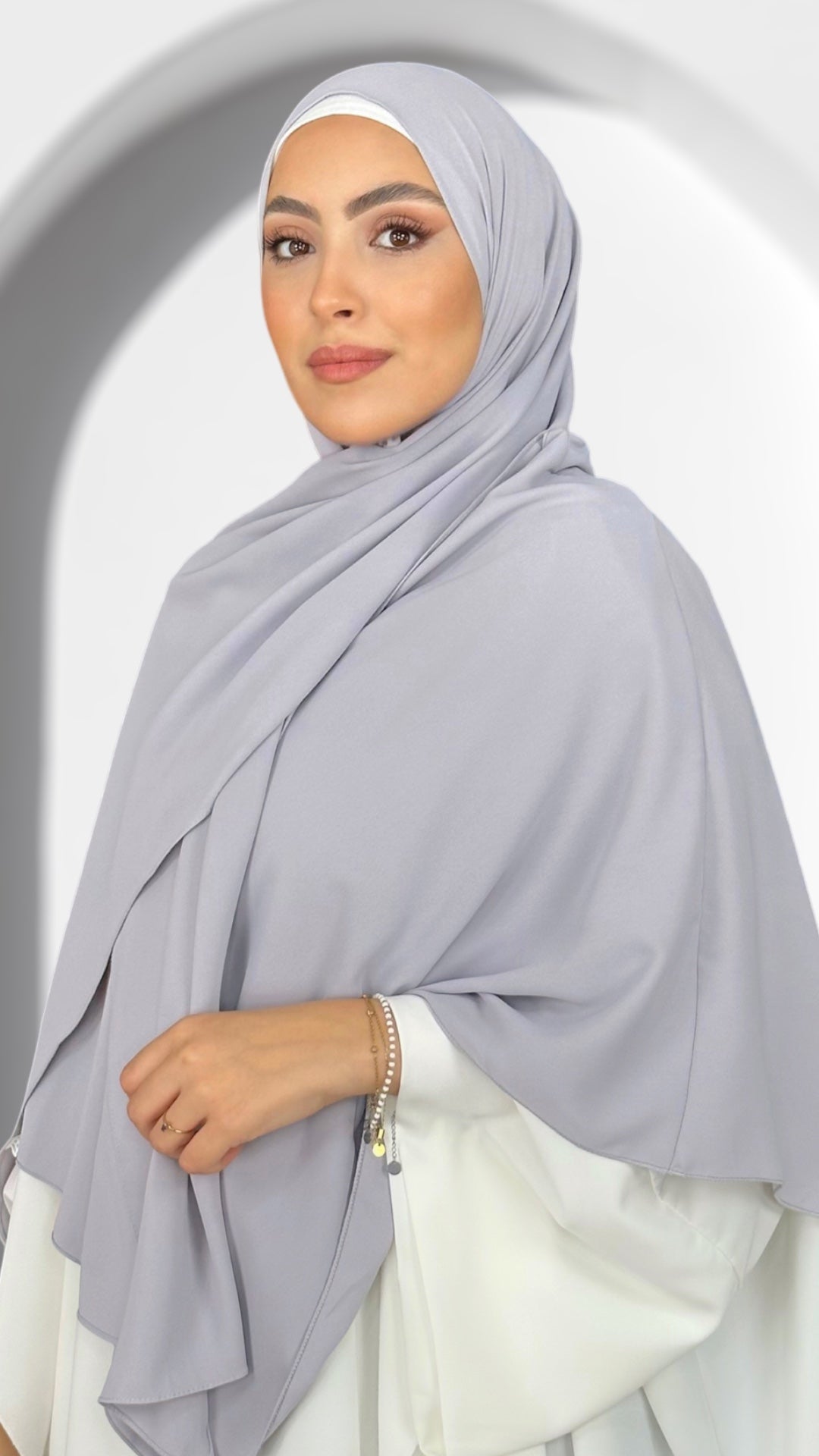 Hug hijab - Hijab Paradise - mantello con hijab - hijab del jilbab  - hijab - foulard  - copricapo - grigio silver