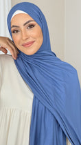 Charger l'image dans la visionneuse de la galerie, Hijab, chador, velo, turbante, foulard, copricapo, musulmano, islamico, sciarpa, Hijab Jersey Blu
