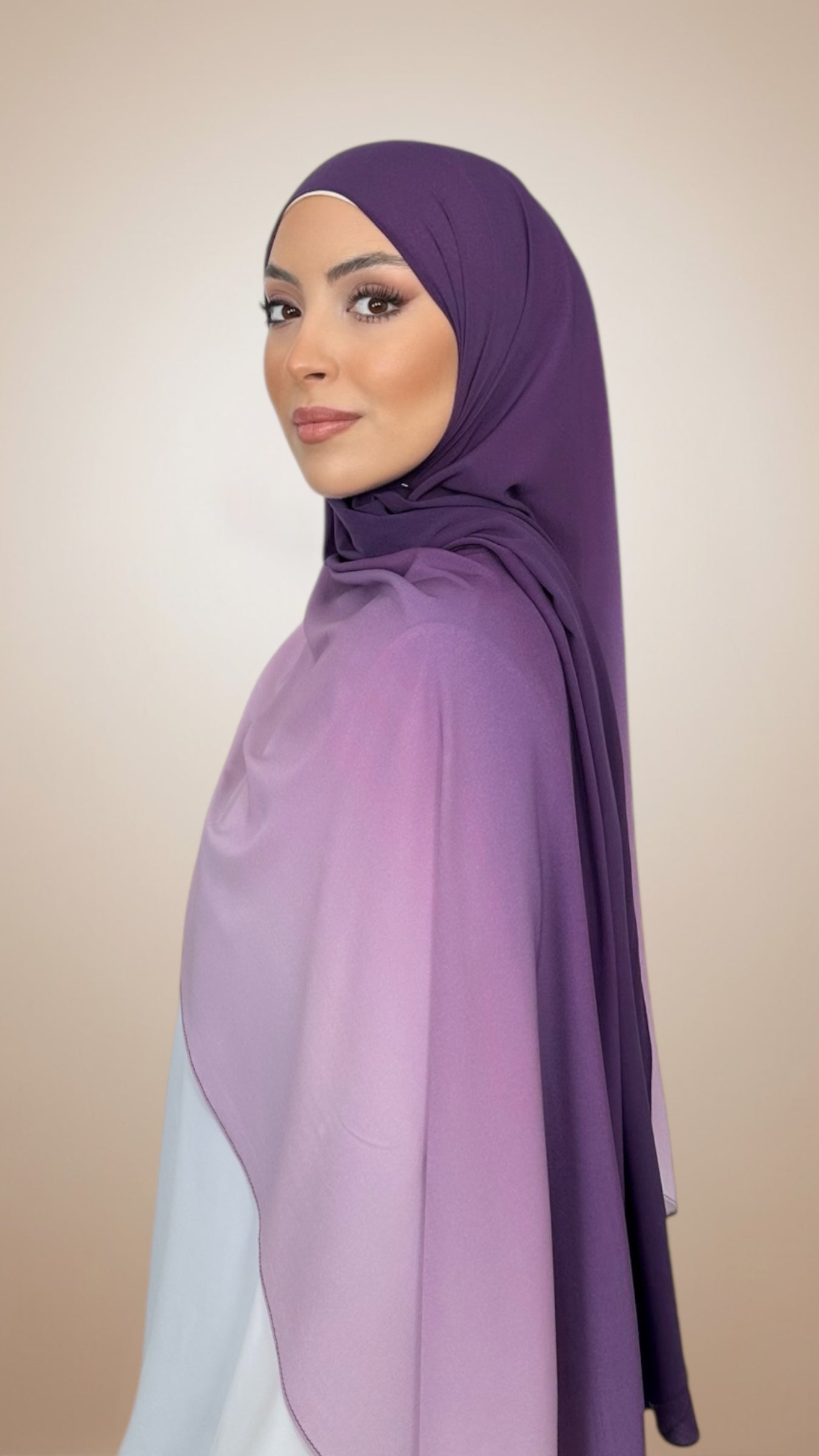 Ombre Flow Hijab Amethyst Fade