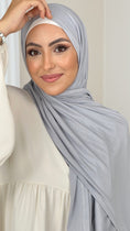 Cargar la imagen en la vista de la galería, Hijab Jersey Grigio ChiaroHijab, chador, velo, turbante, foulard, copricapo, musulmano, islamico, sciarpa, 
