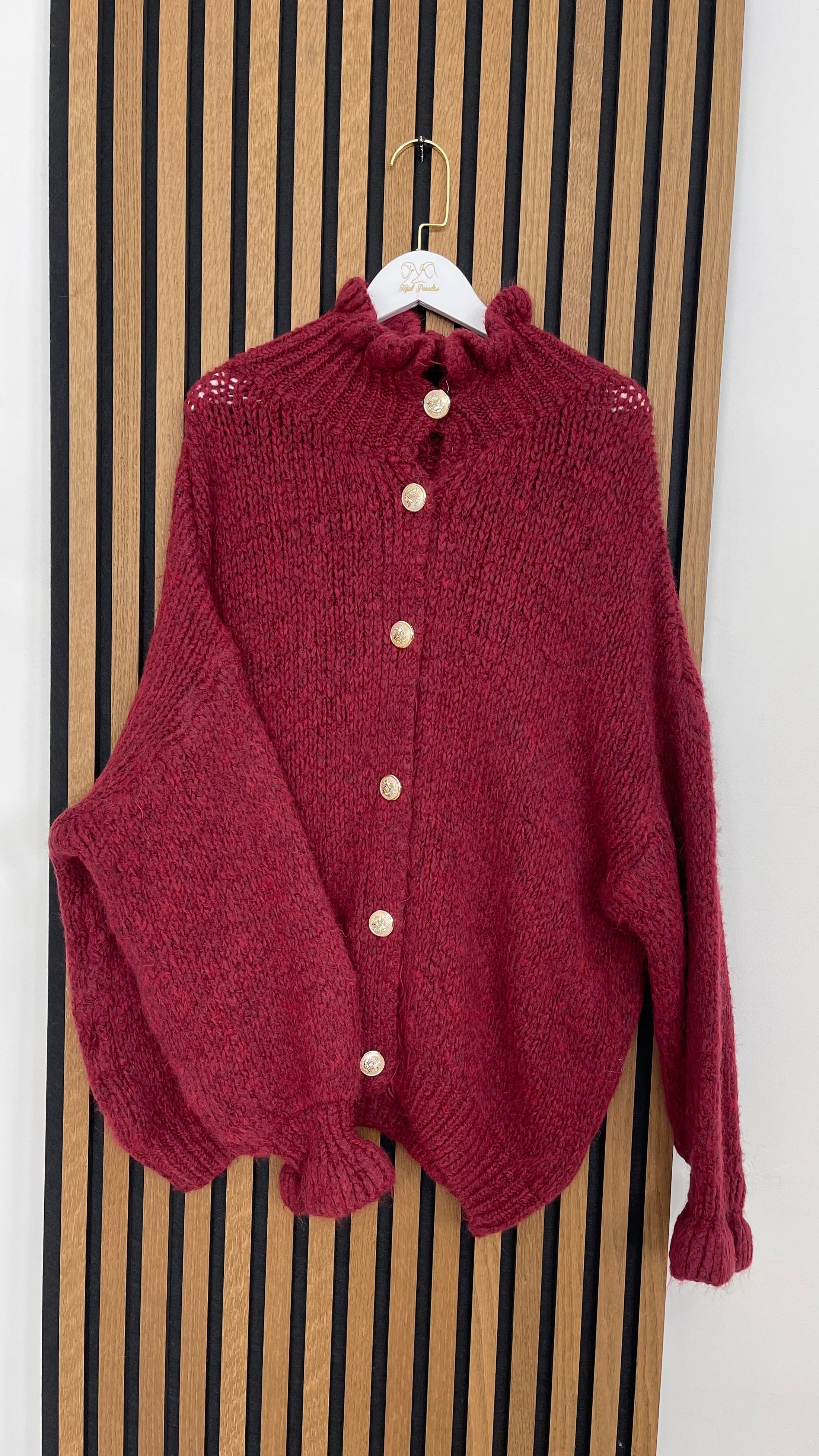 Cardigan Collo Alto Bordeaux