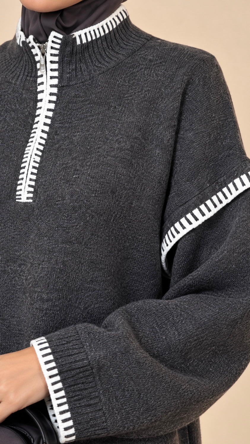 Coordinato Knit Contrast Coffee