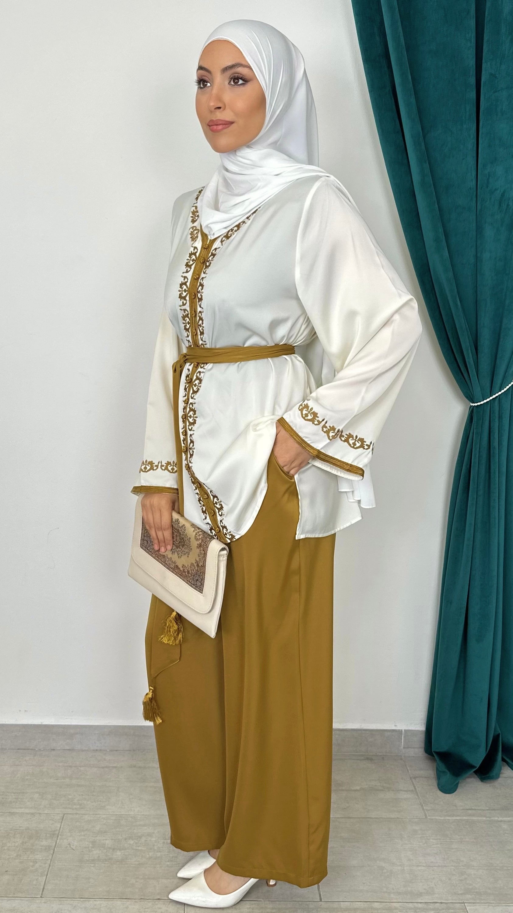 Andalus Satin Set Mustard - Hijab Paradise 
