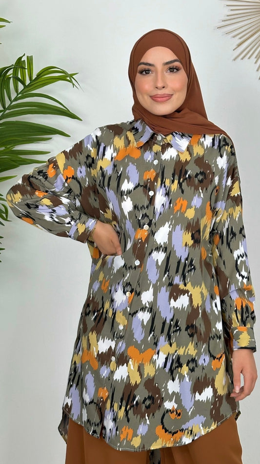 Painted Camicia Verde Militare