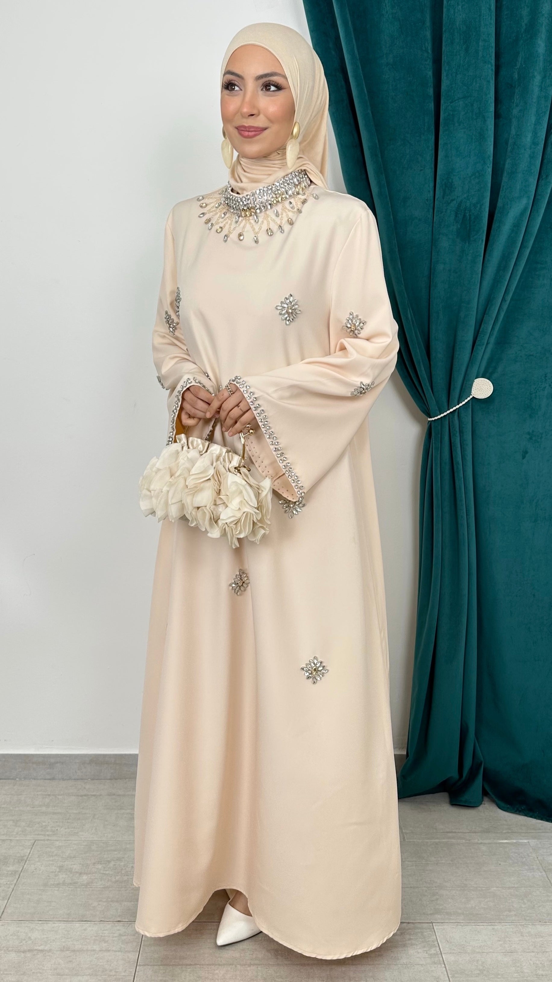 Abaya Imperial Champagne soft - Hijab Paradise 