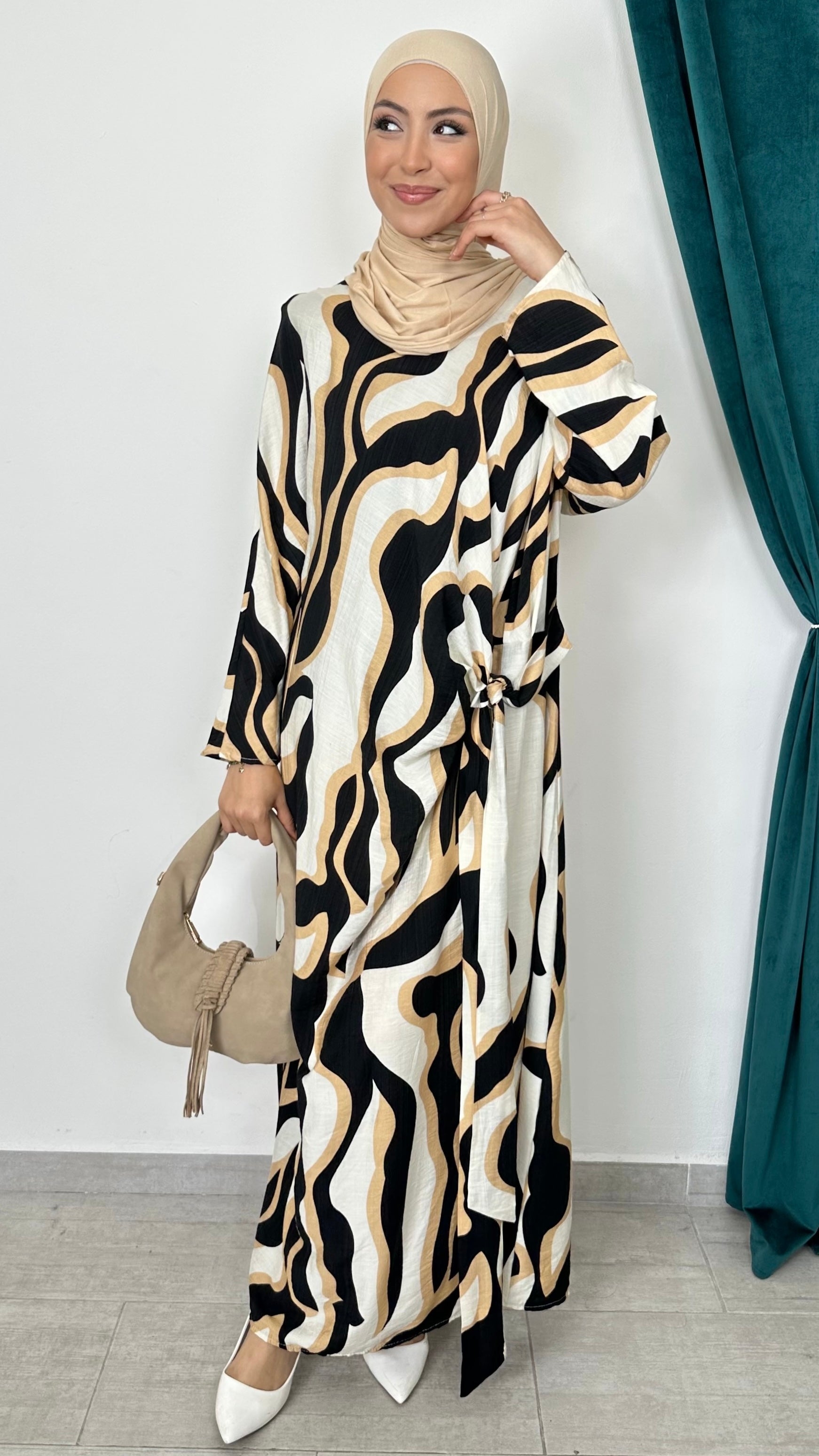 Wave Knot Dress Sabbia - Hijab Paradise 