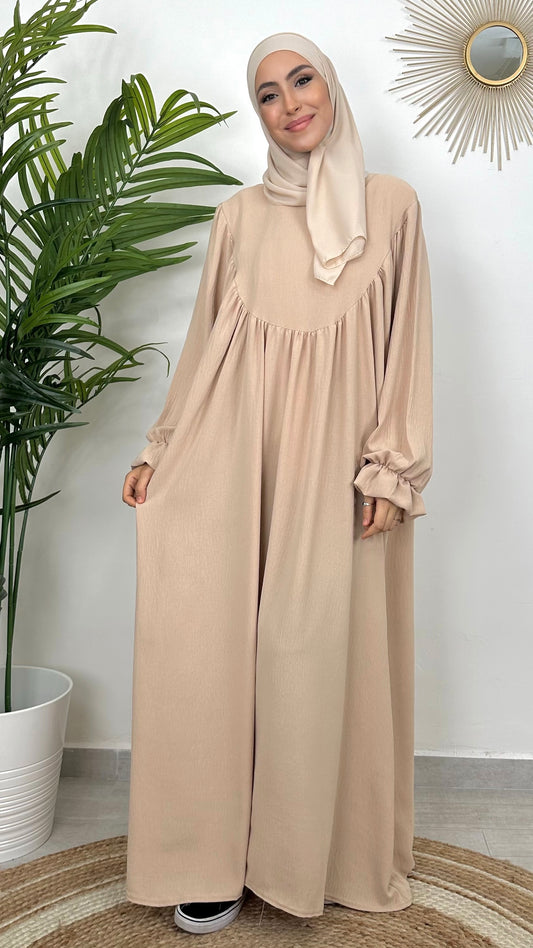 Abaya wavy- abaya oversize- maniche arricciate- arricciata all'altezza del seno- hijab paradise- hijab - donna musulmana-abaya