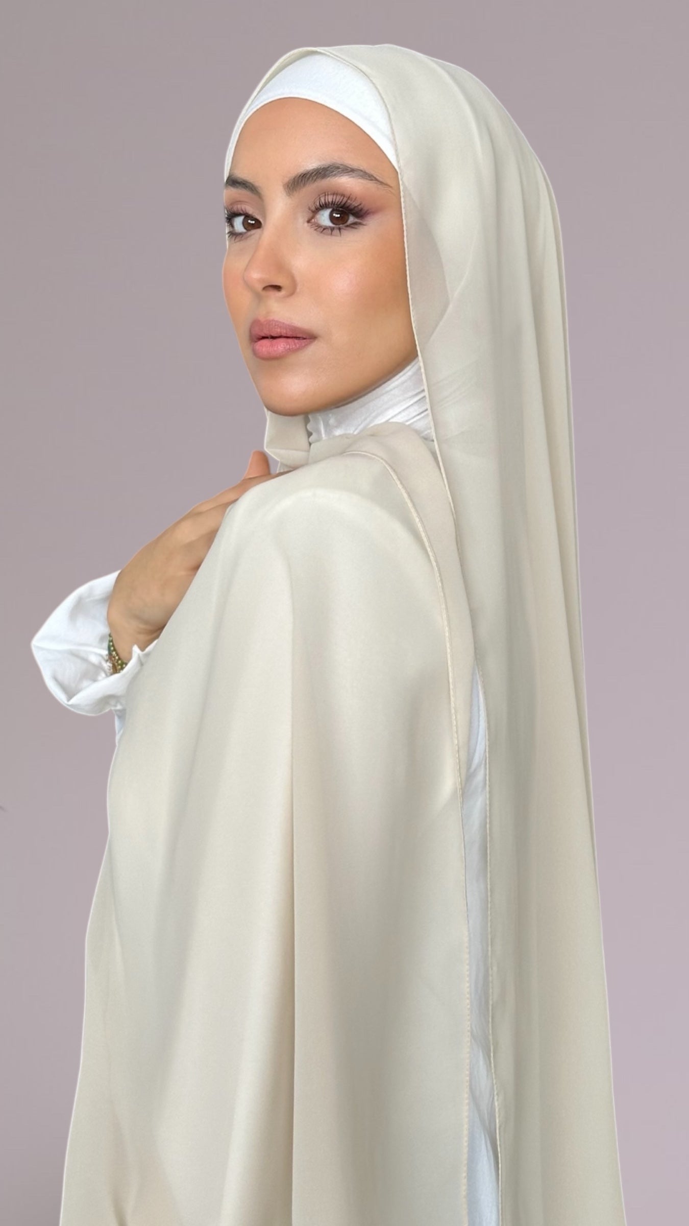 Hijab Chiffon crepe Beige