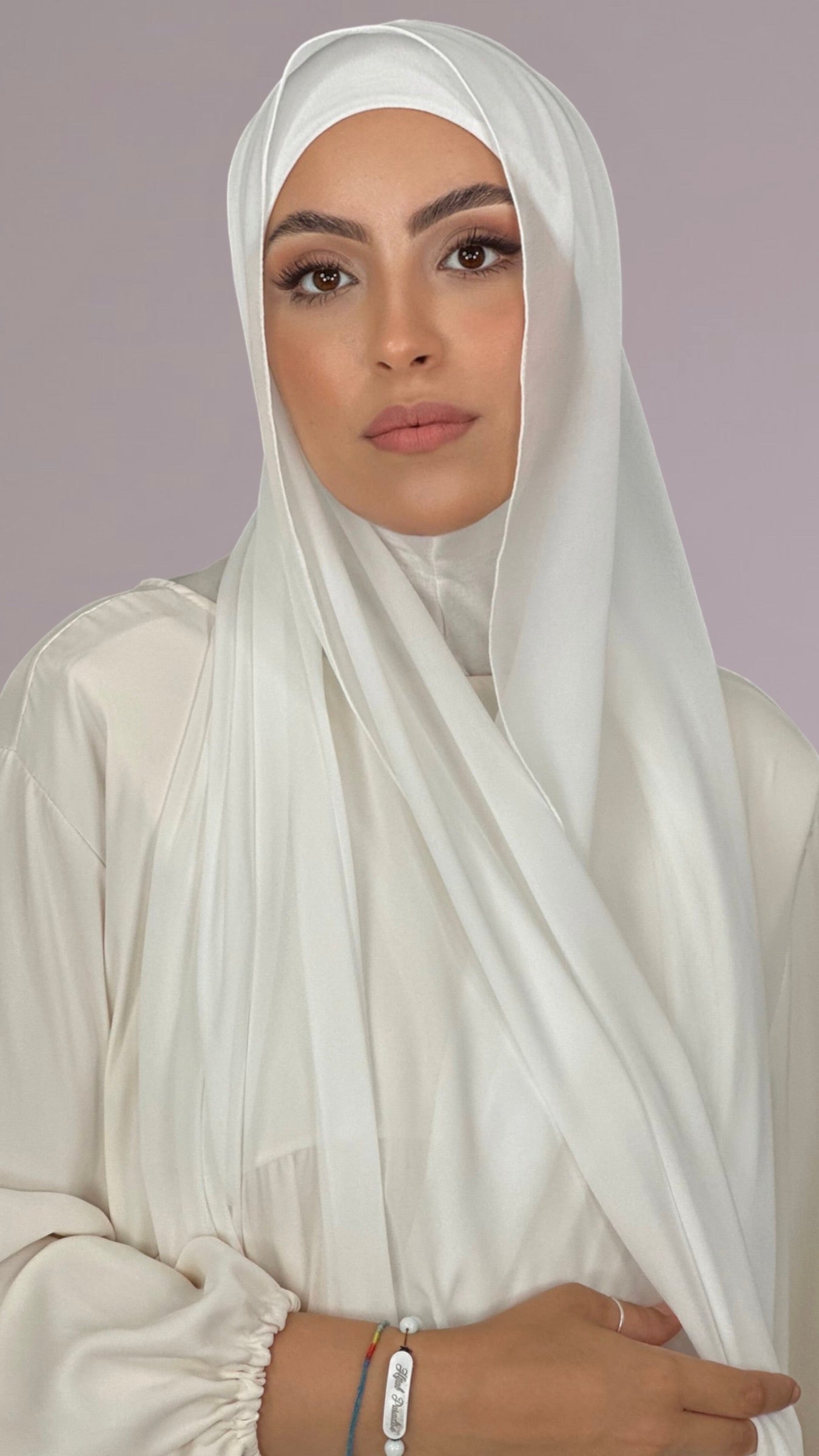 Hijab Chiffon crepe Bianco Panna
