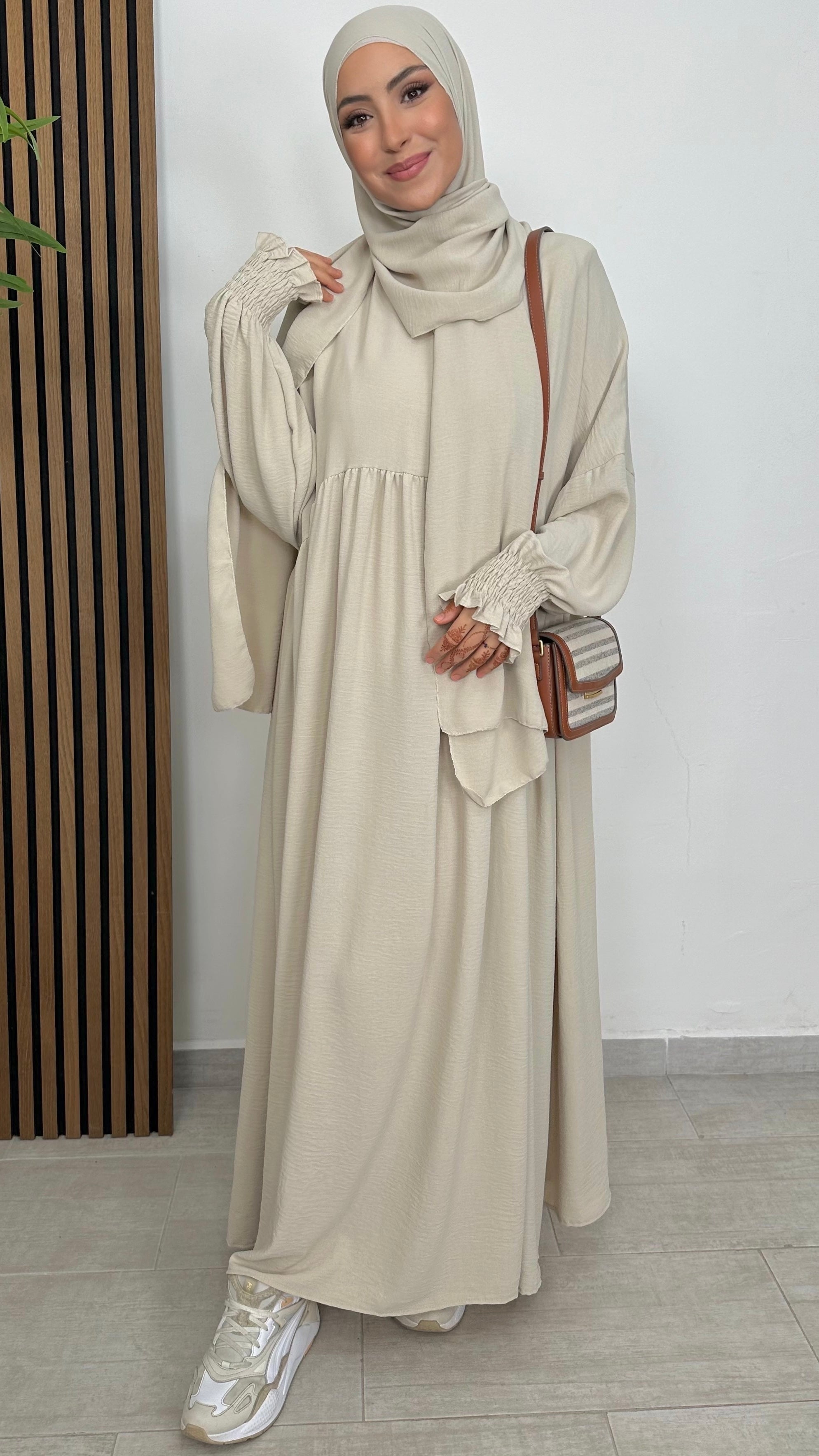 Abito Abaya Ensemble maniche frisè