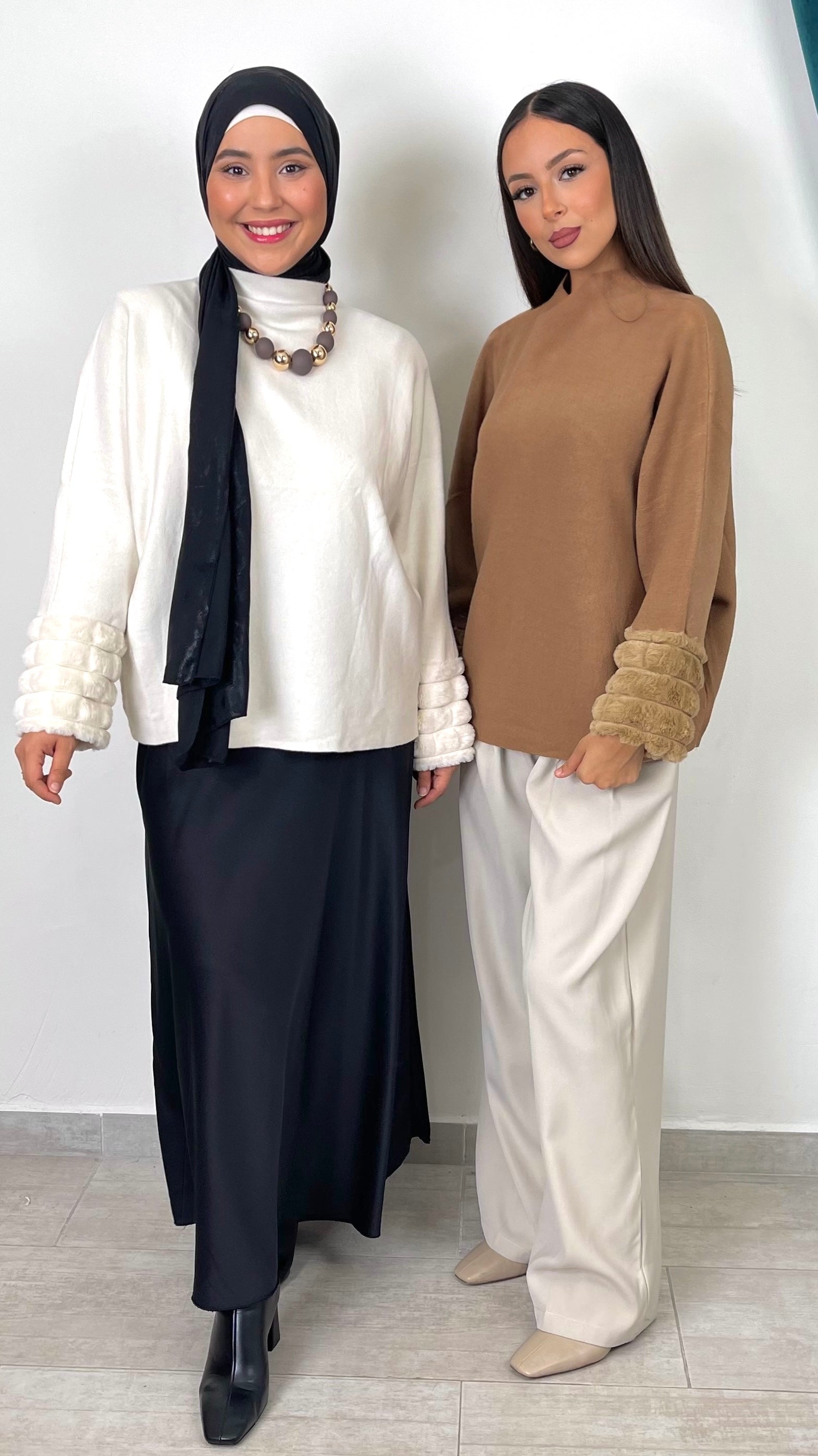 Maglione “Fur Cuffs Chic”