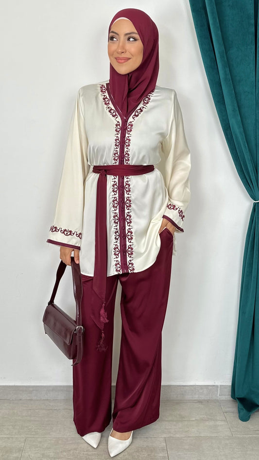 Andalus Satin Set Bordeaux