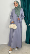 Load image into Gallery viewer, Abaya Satinata Rows Grigio
