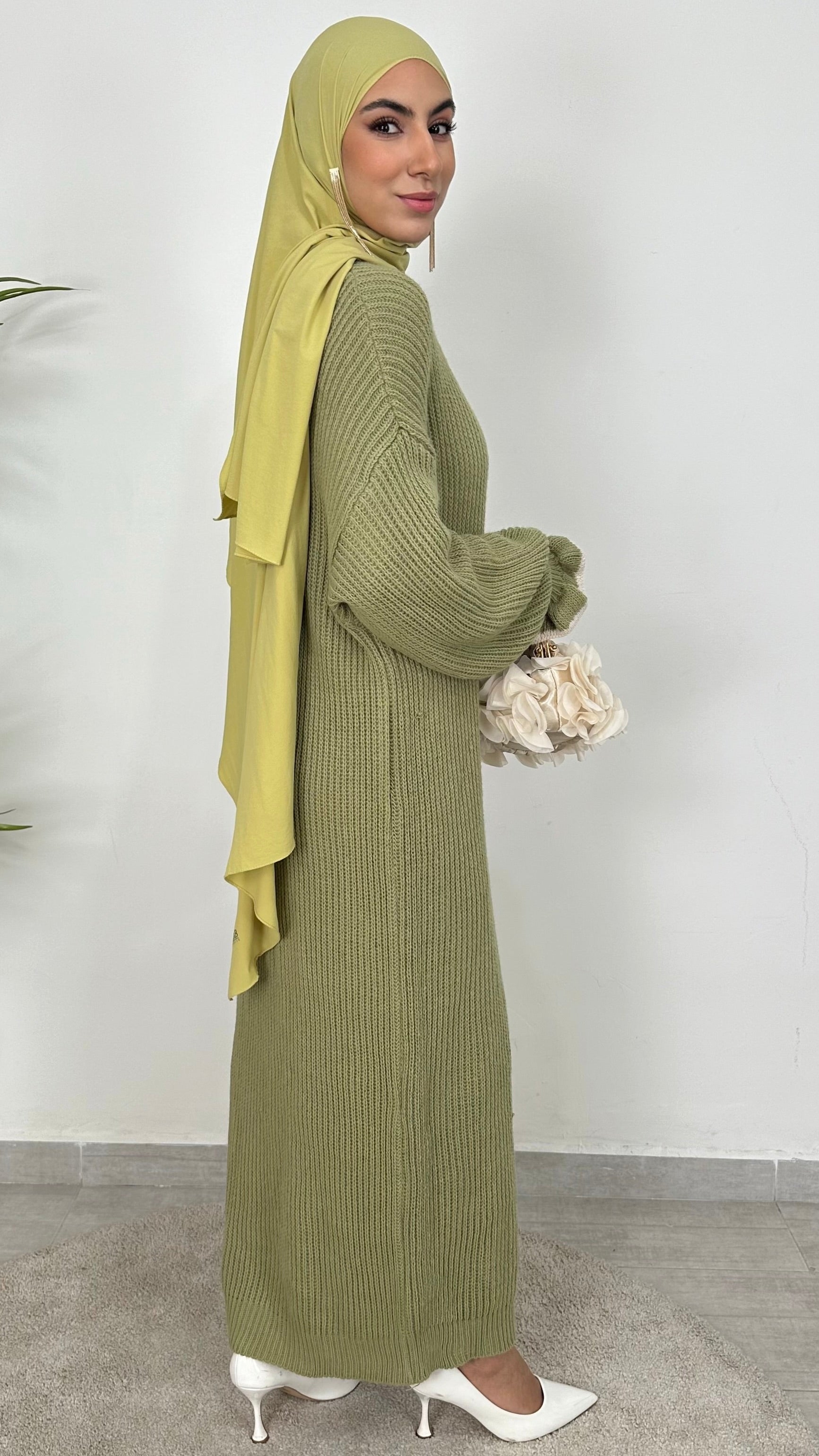 Dress Verde polso arricciato