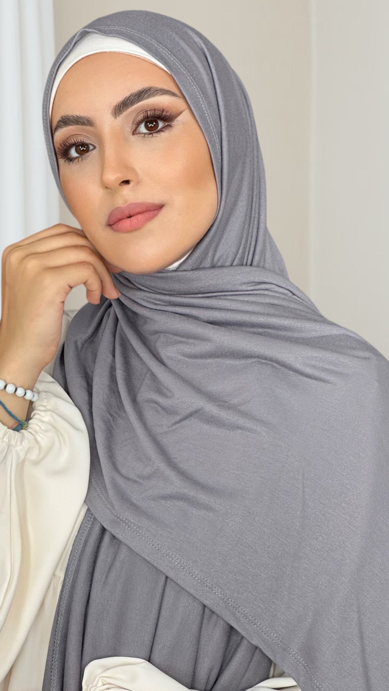 Hijab Jersey Grigio