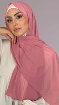 Bild in Galerie-Betrachter laden, Hijab, chador, velo, turbante, foulard, copricapo, musulmano, islamico, sciarpa,  trasparente, chiffon crepe rosa
